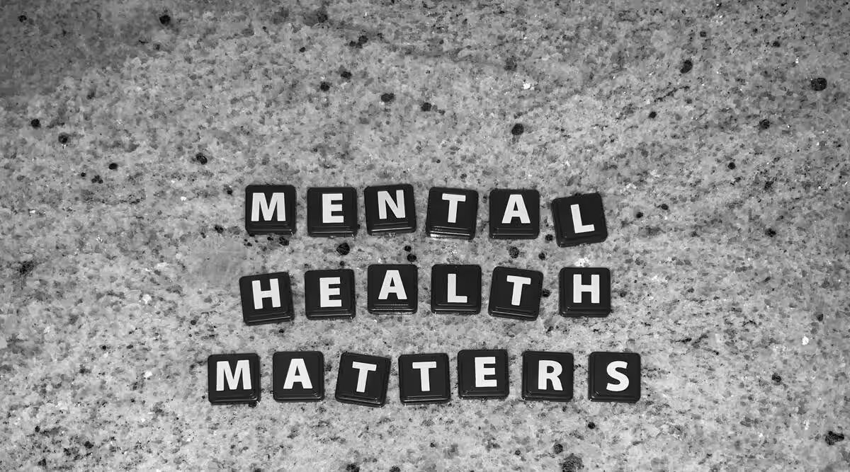 the word mental health matters spelled in black and white type